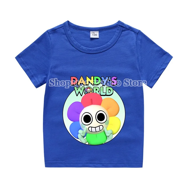 Dandys World T-Shirt  Anime Cartoon Shirts Kids Summer Round Neck Leisure Short Sleeve Boys Girls Multi-color Tops Birthday Gift