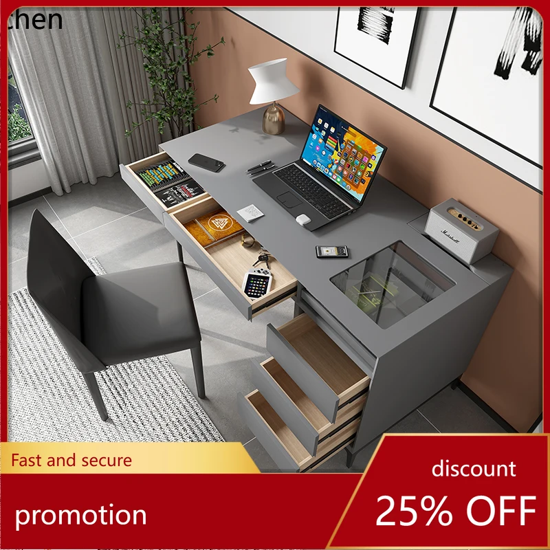 

HT minimalist desk solid wood with drawers bedroom computer desk Nordic study office writing desk