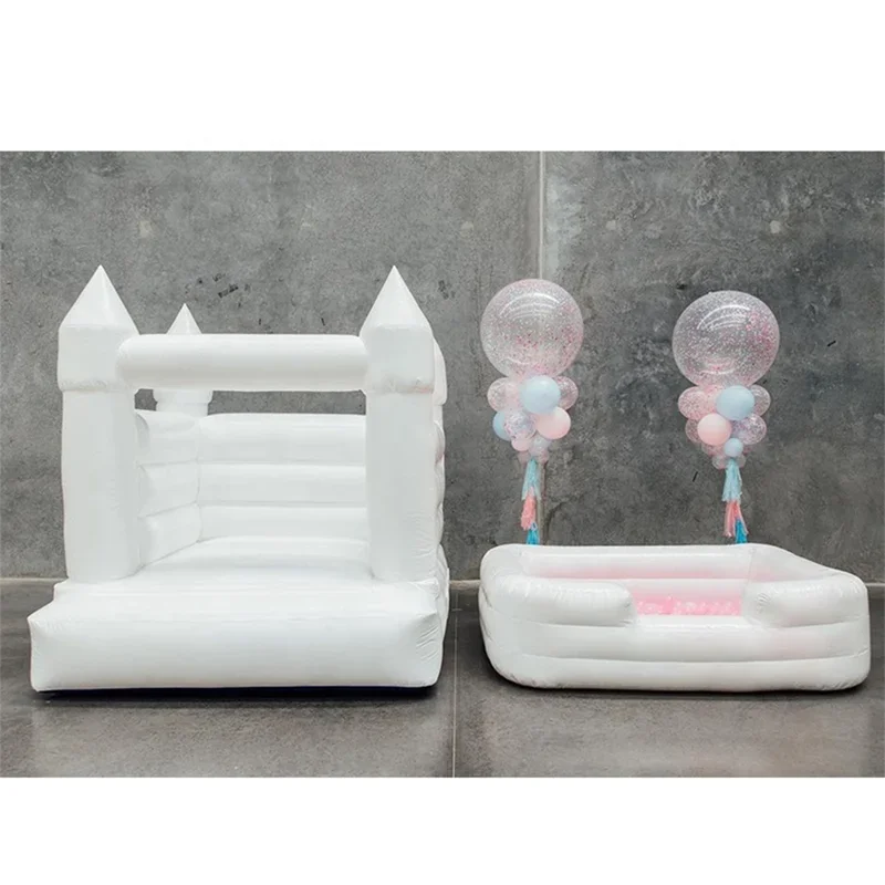 Pastel mini Wit Bounce House Springen kinderen Springkasteel Opblaasbare maan Bruiloft Uitsmijter jumper met Blower gratis verzending