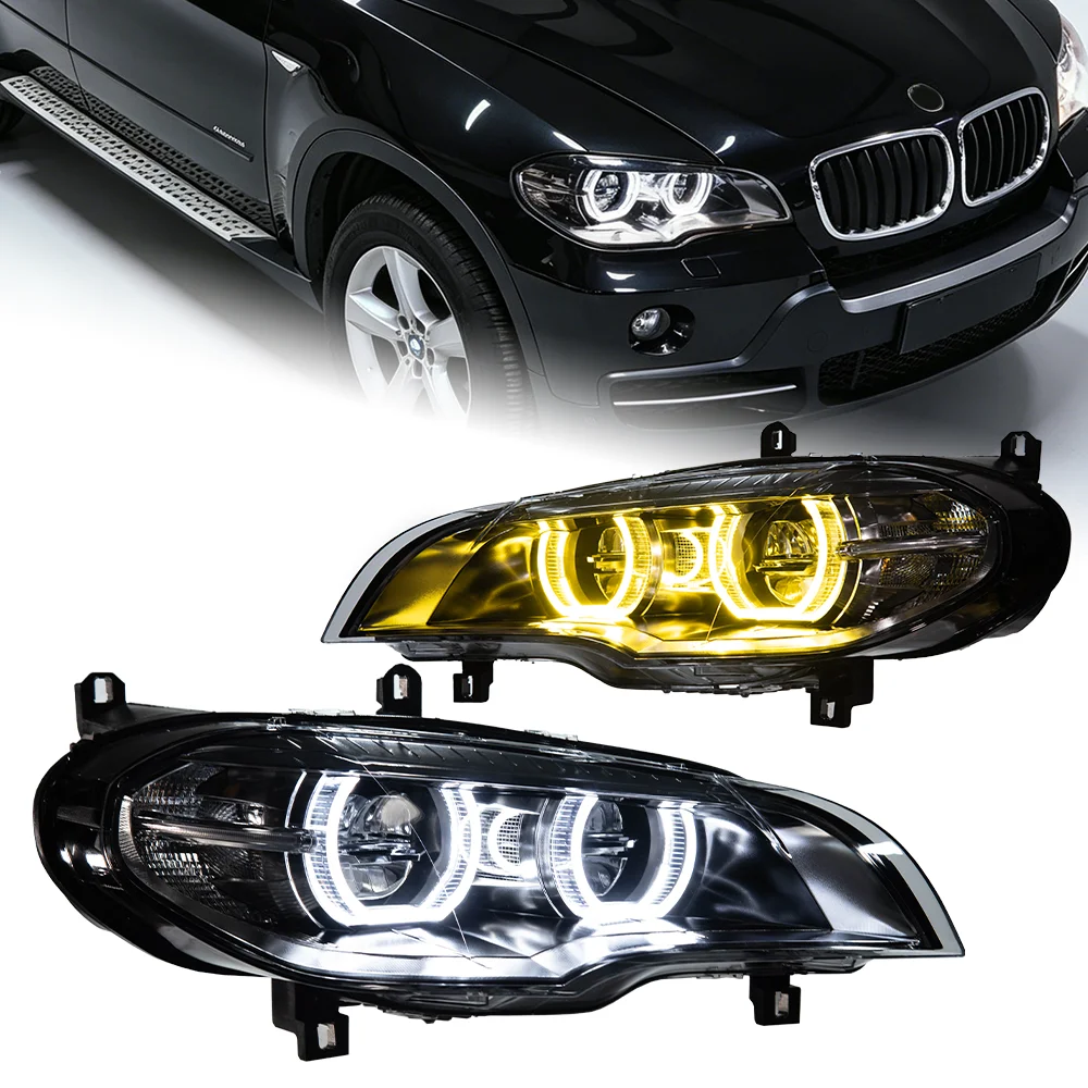 Car Styling Head Lamp For BMW X5 E70 2007-2013 LED Headlights Upgrade New Laser Projector Lens Front Light Dual DRL Turn Signals