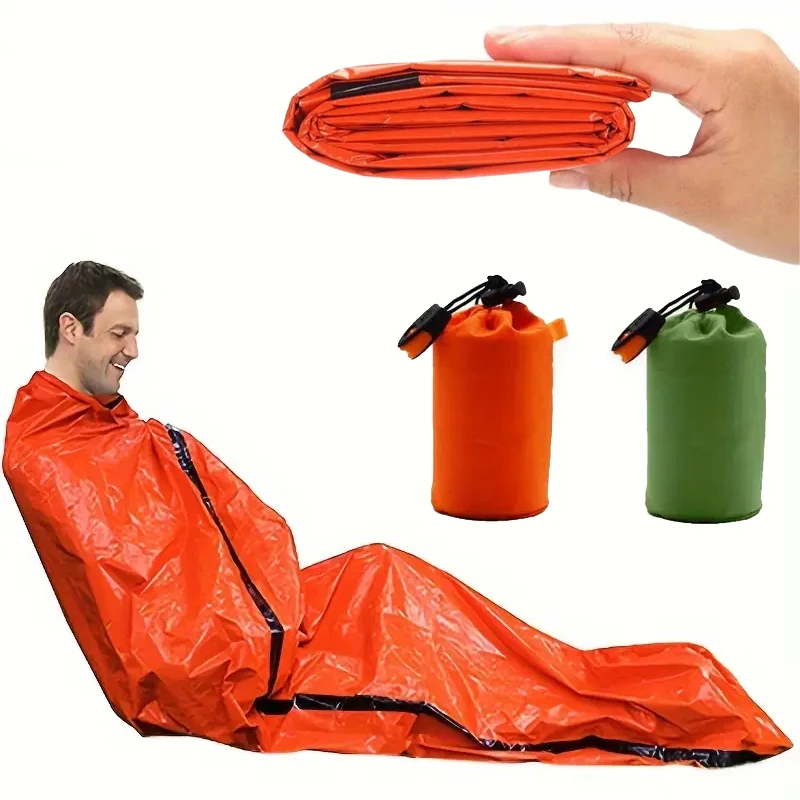 

Emergency Sleeping Bag Survival Bag | Portable Blanket Survival Gear Emergency Bivy Sack Bivvy Thermal Sleeping Bag Camping