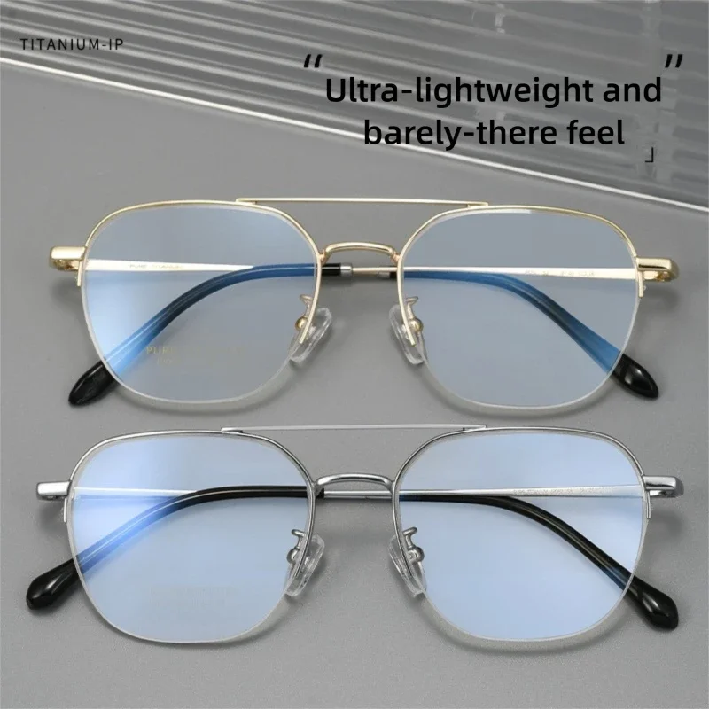 BEAUTIFUL NOW Lentes graduadas con montura ultraligera para miopía con montura de doble puente para hombre