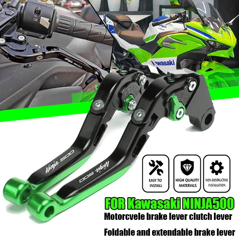 

Для Kawasaki Ninja 500 NINJA500 Z500 2024 2025 аксессуары для мотоциклов регулируемые рычаги тормозной муфты ручки руля концы