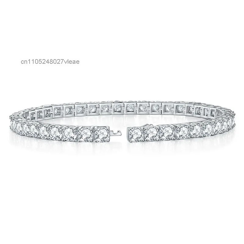 Ruizuan Moissanite Tennis Bracelet 4mm 5mm Moissanite-hip-hop-jewelry Fine Jewelry Moissanite S925 Sterling Silver