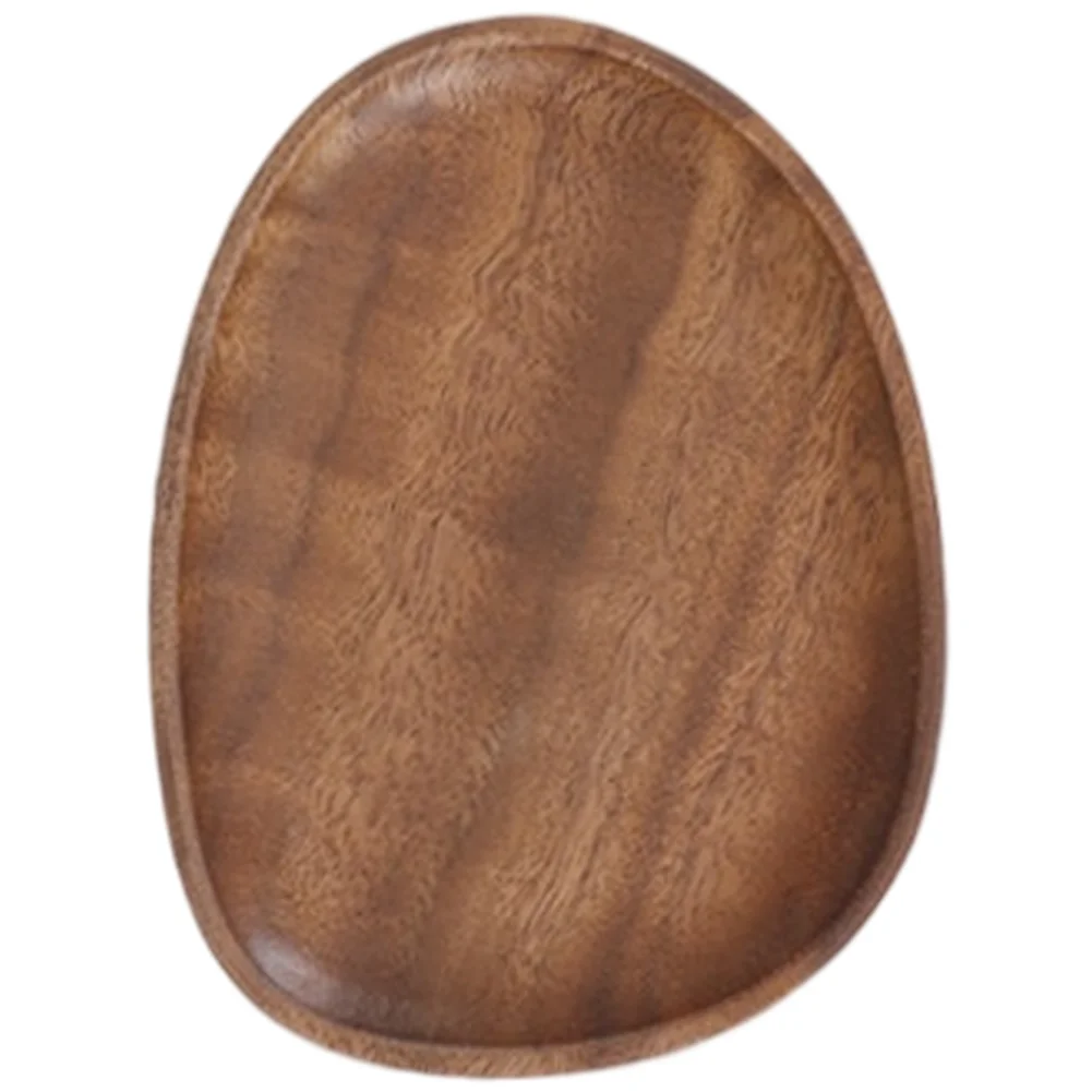 

Artistic Dinnerware Handmade Walnut Tray Dining Table Decor Asymmetrical Shape Design Comfortable Tactile Feel