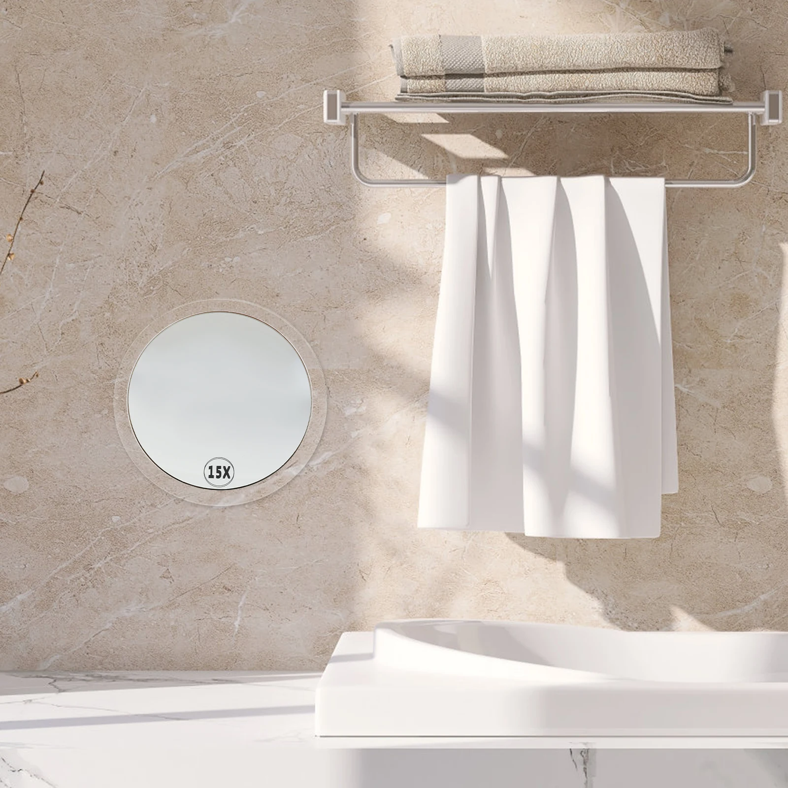 

Compact Magnifying Mirror Suction Cup for Makeup Application Clear Visibility Bathroom Or Travel Use Lightweight Secure Adhesion