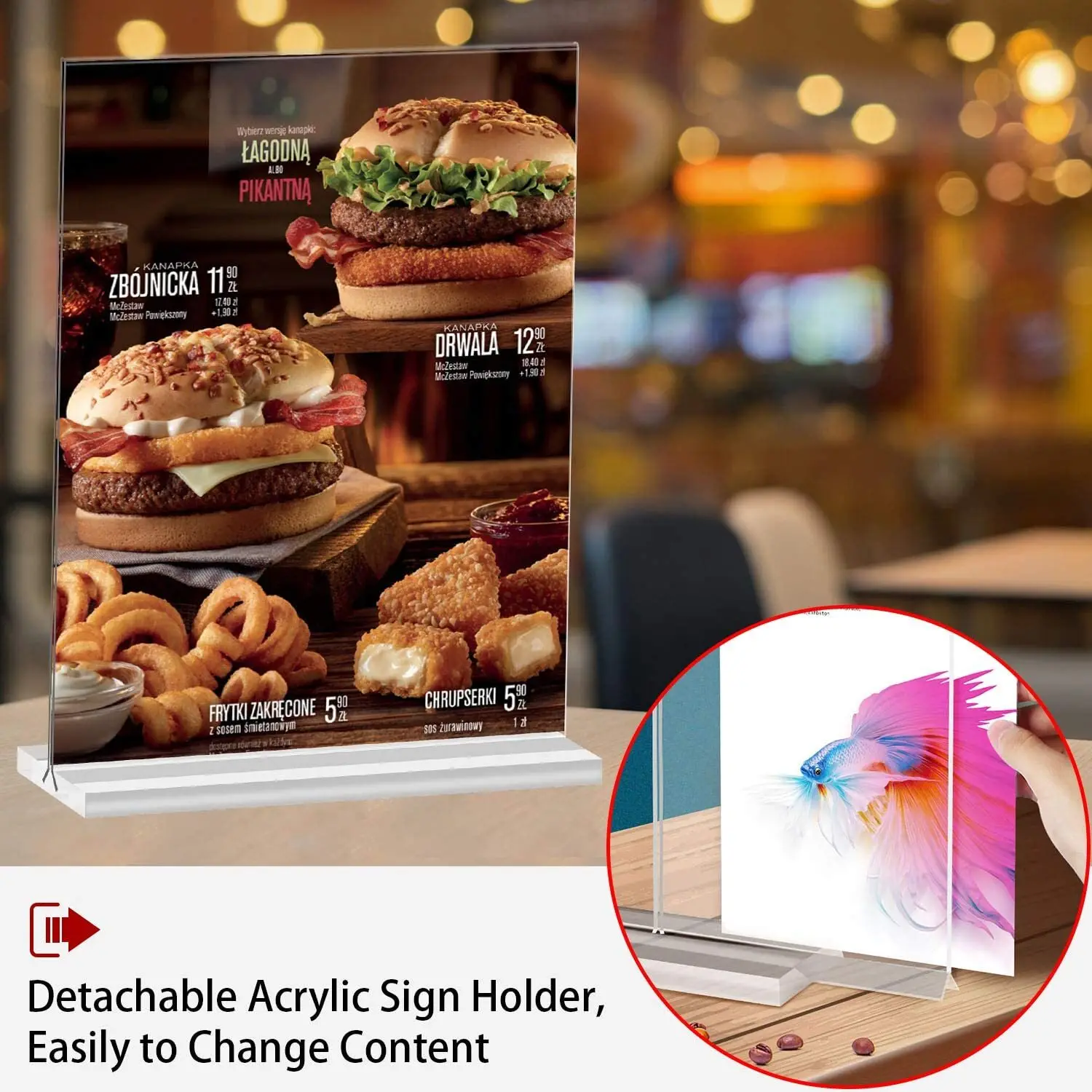 2PC 8.5 X 11 Inches A4 Double-Sided Acrylic Sign Holder Clear Restaurant Desktop Table Menu Paper Holder Display Stand 210x297mm