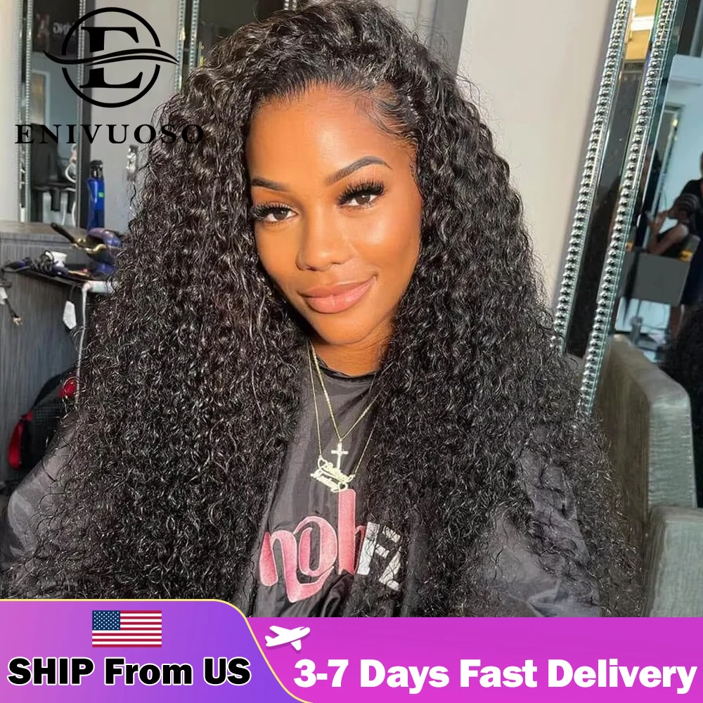 

HD Transparent Deep Wave Lace Frontal Wigs Curly 100% Brazilian Human Hair Wig Water Wave 13X6 Lace Front WigS For Black Women