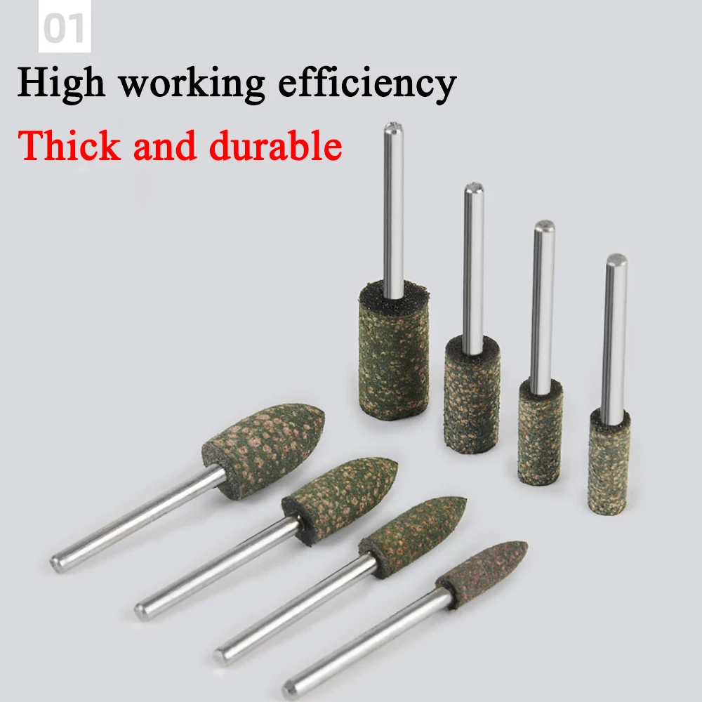 

2.35/3/6mm Shank Sesame Mounted Rubber Grinding Wheel Buffing With Abrasive Grinding For Polishing Burr Metal Stone Rotary Tools