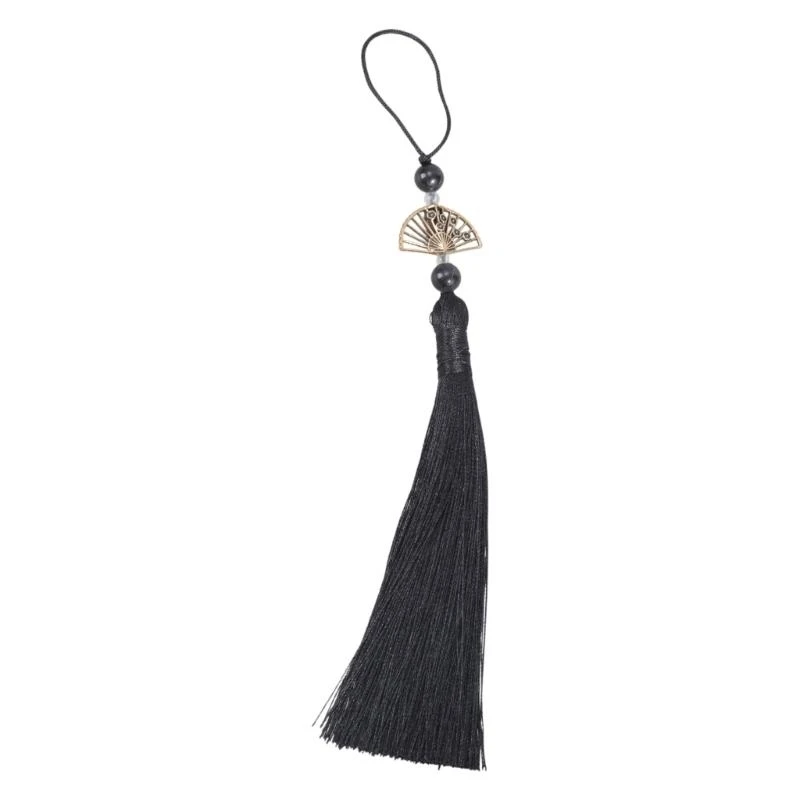 31BB Beautiful Han Fu Hanging Ornament Featuring Fan Designs and Smooth Tassels
