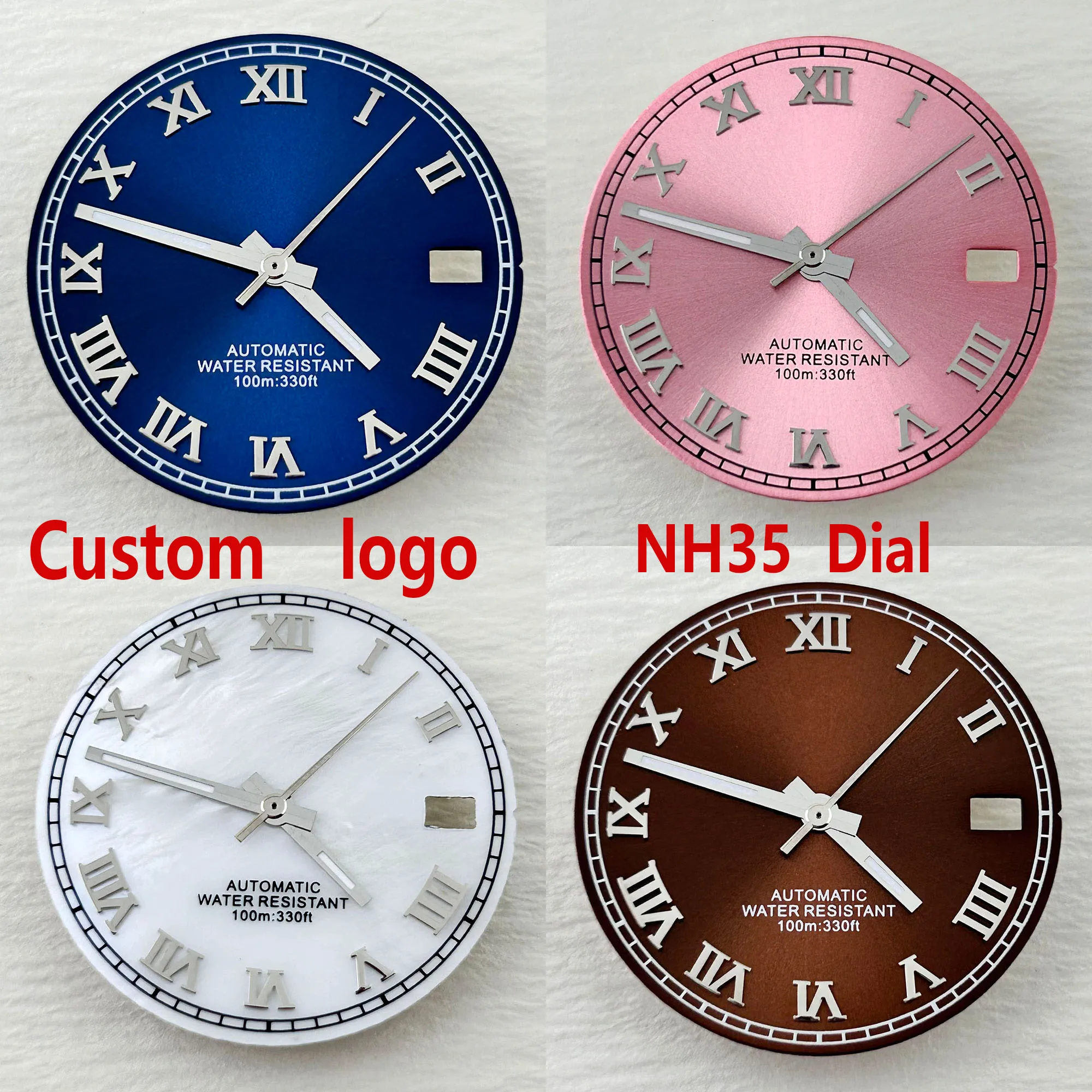 NH35 dial 29mm custom logo dial Roman numeral dial, suitable for NH35 watch accessory repair tool