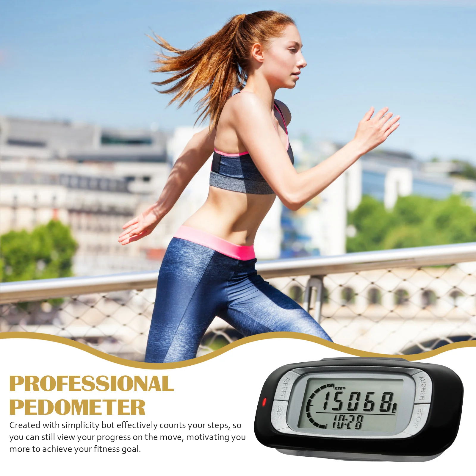 

1pc Professional Pedometer Portable Step Counter 3D Walking Climbing Monitor Fitness Activity Tracker For Outdoor Hiking