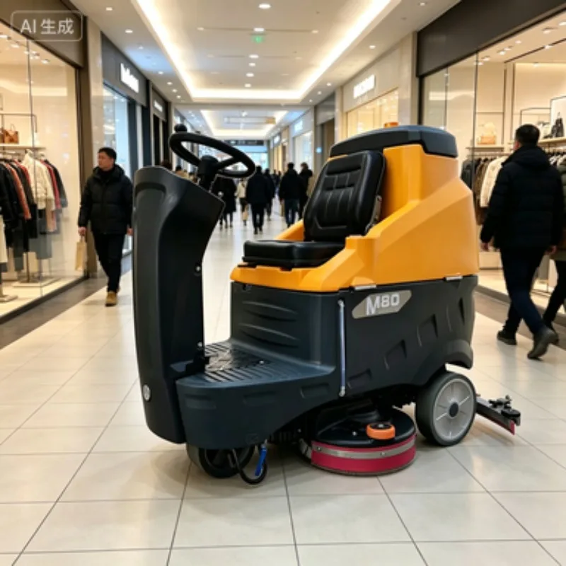 Walk-behind Automatic Floor Scrubber with Long-Lasting Battery Powered System for Commercial Use in Retail Stores, Schools,