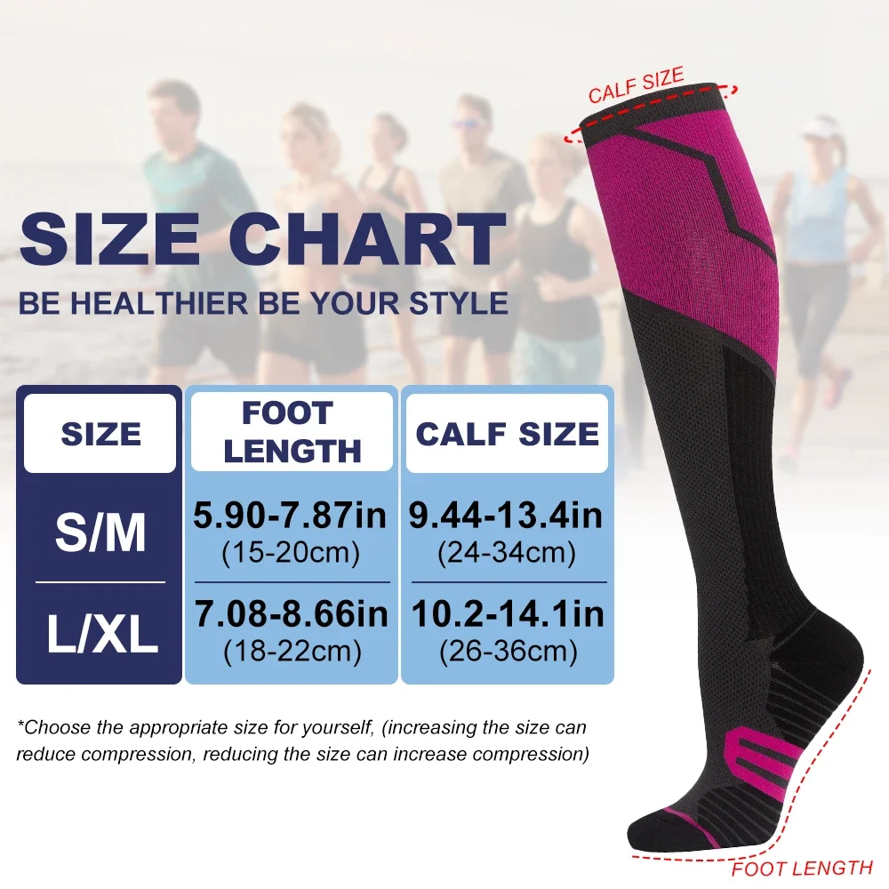 Knit Compression Sport Socks, One Pair