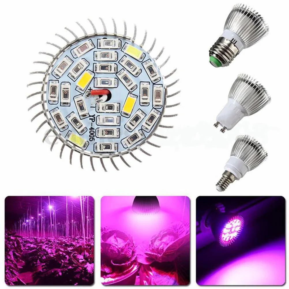 LED Plant Growth Lamp Full Flat Spotlight E14 Indoor Grow Light High Efficiency for Seedling to Fruit
