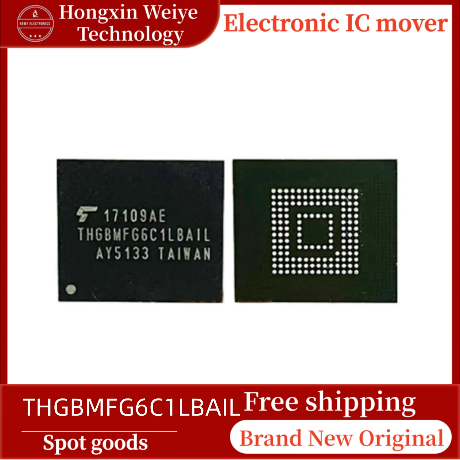 

2/10 pcs THGBMFG6C1LBAIL FBGA153 EMMC memory storage chip brand new in stock free shipping