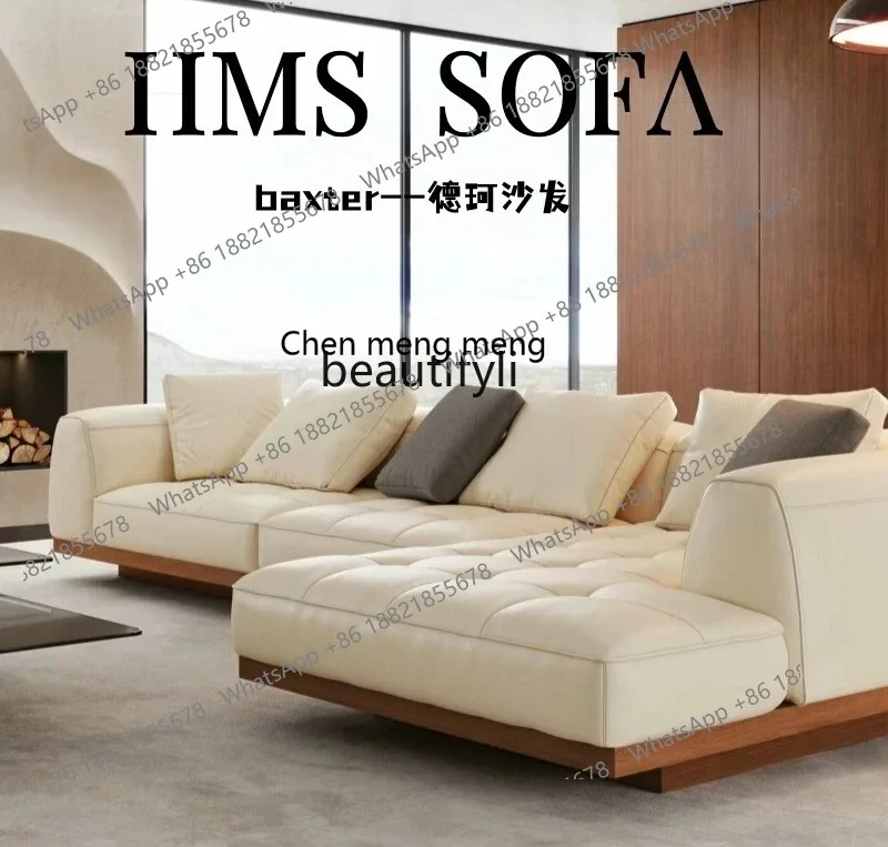 z183 Italian light luxury large flat-floor apartment, corner concubine solid wood bottom, sofa
