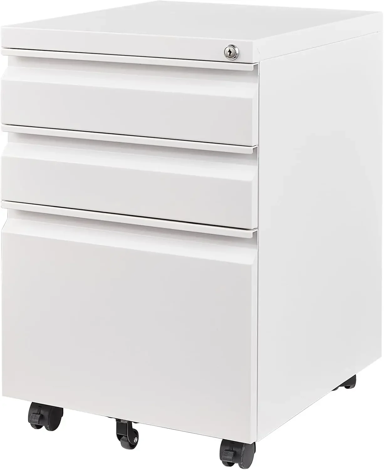 Letaya 3 Drawer Mobile File Cabinet with Lock, Under Desk Metal Filing Cabinets for Home Office Organizer Letters/Legal/A4