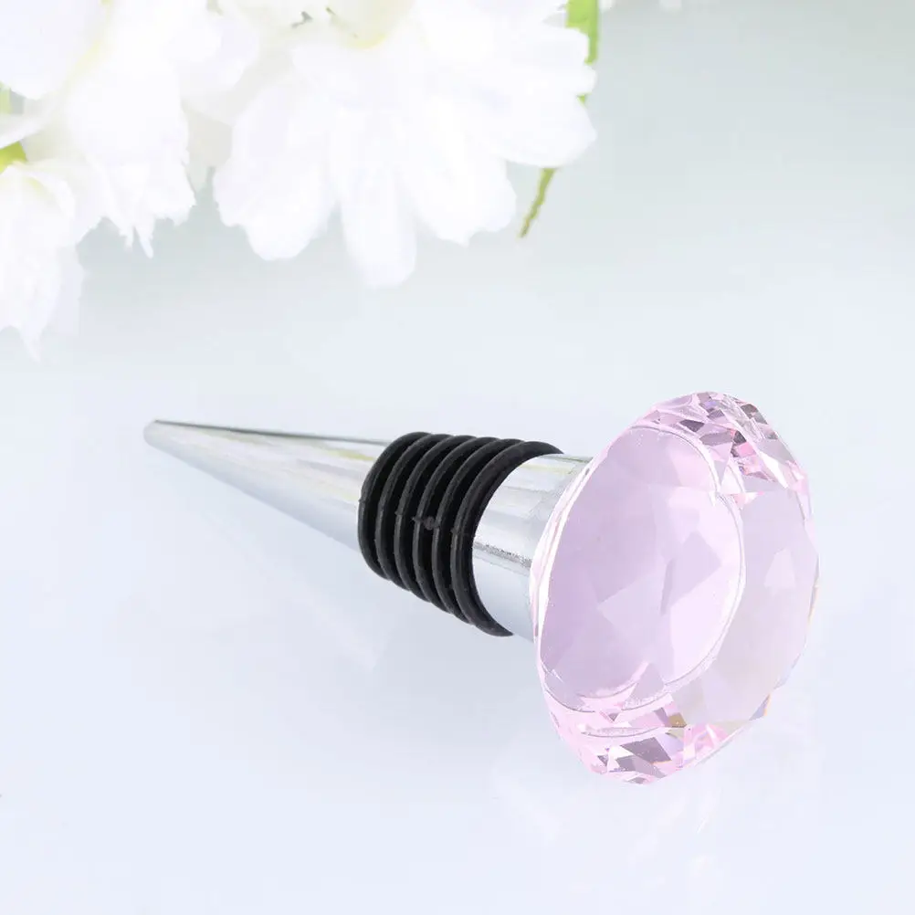 Crystal Wine Stopper Set 2pcs Airtight Seal for Red Wine Preservation Elegant Desk-Standing Home Bar Party Decor