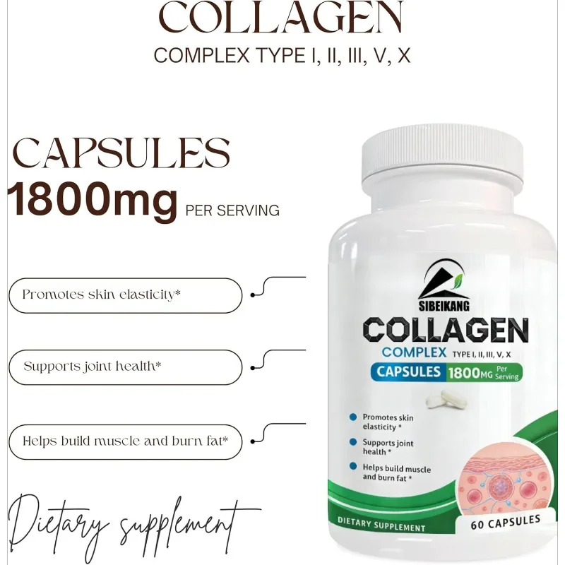 Collagen Complex | Supports Skin, Hair, Nail, and Joint Health with 60 Capsules