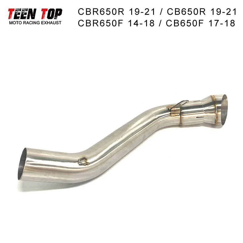 Tubo di Scarico Decat per Honda CBR650R CB650R, Tubo di Collegamento Centrale Scarico CBR650F CB650F, Tubo di Collegamento Centrale Slip-On 51mm per Silenziatore Sportivo