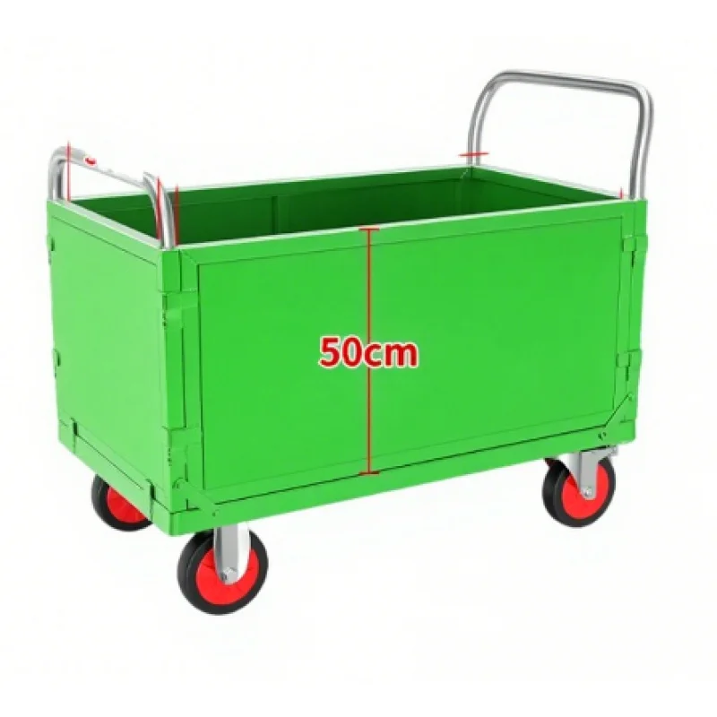 custom.AOCHEN   Rails  Medical/Food-Grade Material Hauler Stainless Steel Foldable Utility Cart