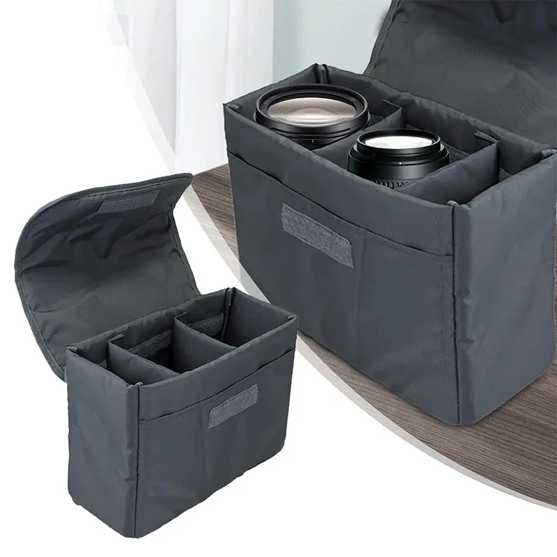 Camera Bag Inserts Removable Divider Thick Padded Disassemble Camera Liner Camera Lens Accessories Storage Bag for Traveling