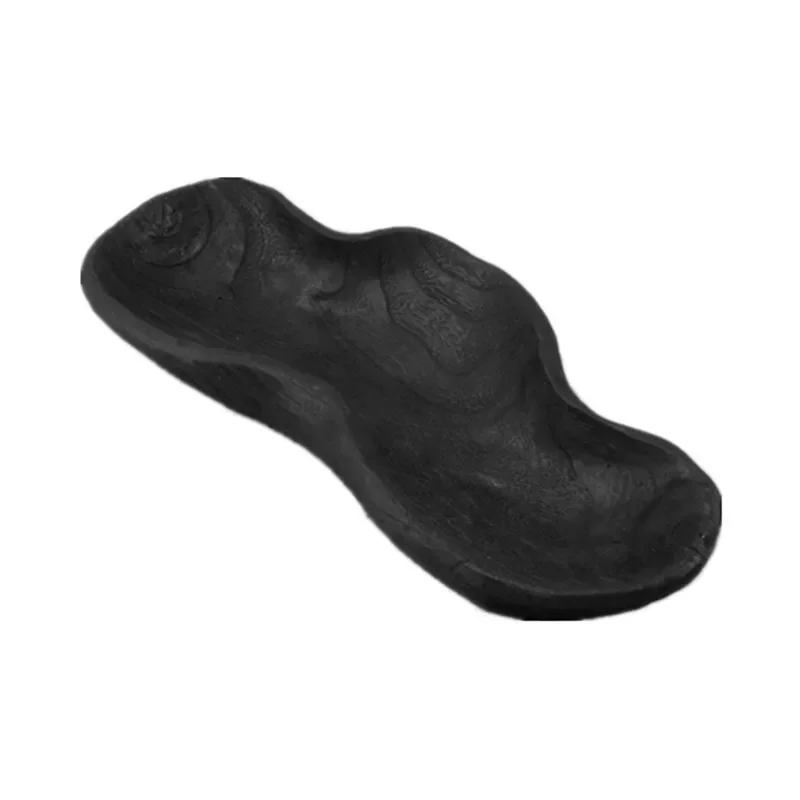 Handmade Irregular Shape Fruit Plate Living Room Study Desktop Candy Snack Japanese Style Home Black Wooden Tableware