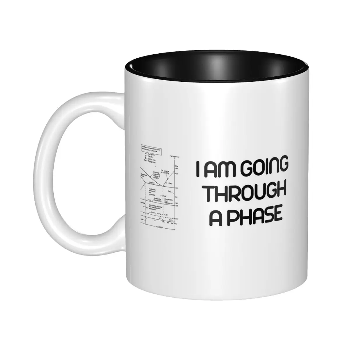 I AM GOING THROUGH A PHASE, Iron Carbon Phase Diagram Gift Mug  Ceramic Coffee Cups Tea Mugs Milk Cup Drinkware Gift for Friends