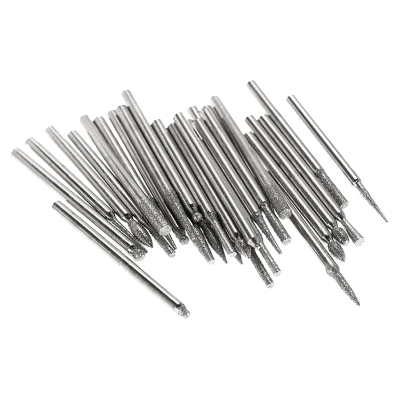 30PCS Grinding Carving Grinder Tool Polishing Electric Grinding Rod Cylindrical Tip Fine 3Mm image 2
