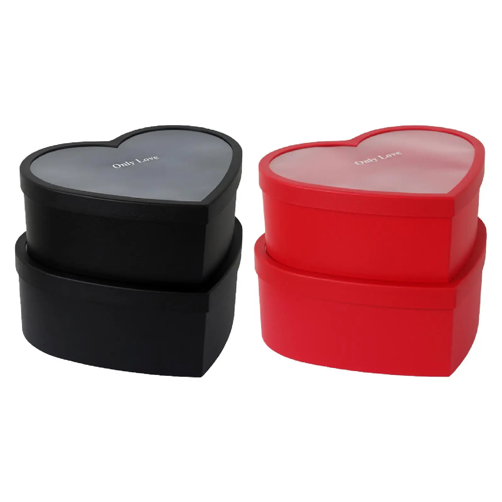 Cajas en forma de corazón con tapas transparentes, embalaje de regalo, Chocolate vacío, 2 uds.