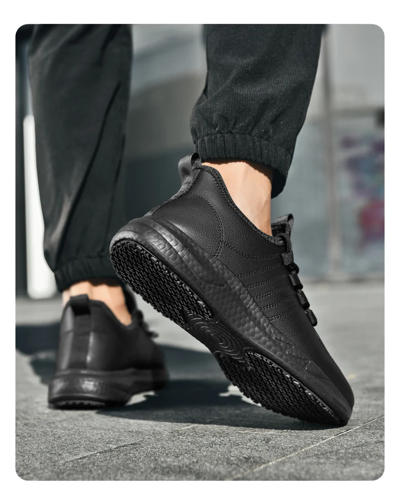 Herren Freizeit-Kochschuhe Vier-Jahreszeiten-Mode Wasserdicht Rutschfest Ölbeständig Hotel-Küchen-Arbeitsschuhe Lässige Leichte Wanderschuhe – Detail 9