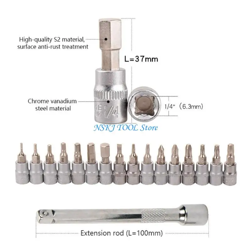 

L8RC 18PCS Hand Wrench Set Torque Wrench for Bike Cycling Motorcycle Outdoor Repair