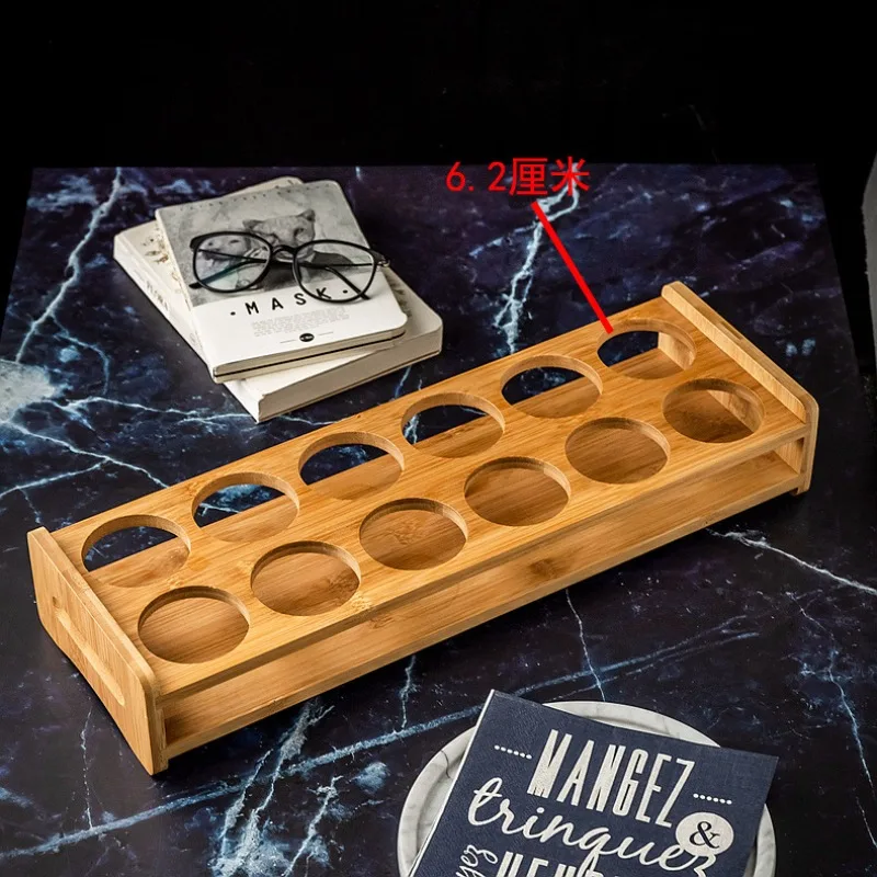 Bamboo Bullet Cup Holder Baijiu Spirits Cup Wine Dispenser Holder