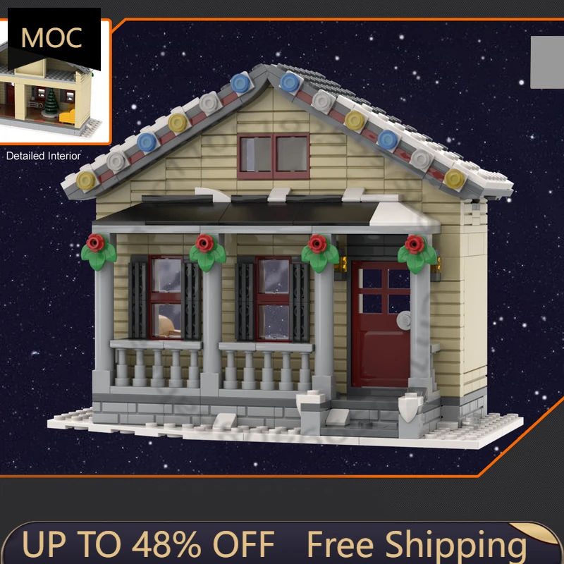 

424 PCS City Engineering W15 - Winter Bungalow 2 MOC Customize Modular Building Block Technology Model DIY Boy Festival Toy Gift