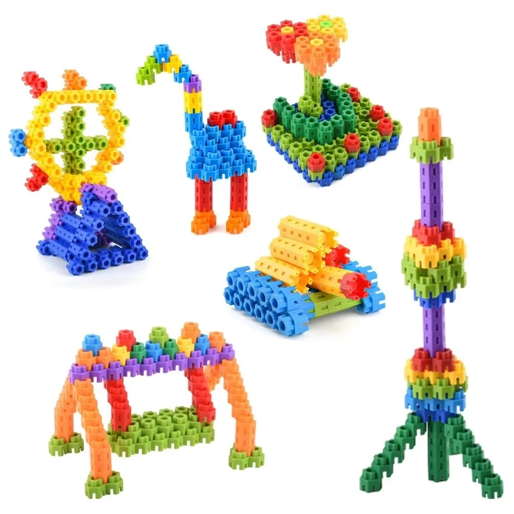 Colorful Building Blocks Assembling Splicing Hexagonal Building Blocks Plastic Creative Large Particle Building Blocks