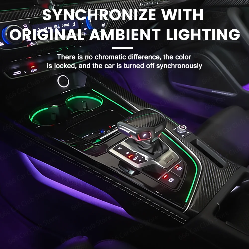 32 Colors Central Control Storage Box Ambient Light for Audi A4 A5 B9 2017-2023 Interior Lighting Upgrade Kit - view 3