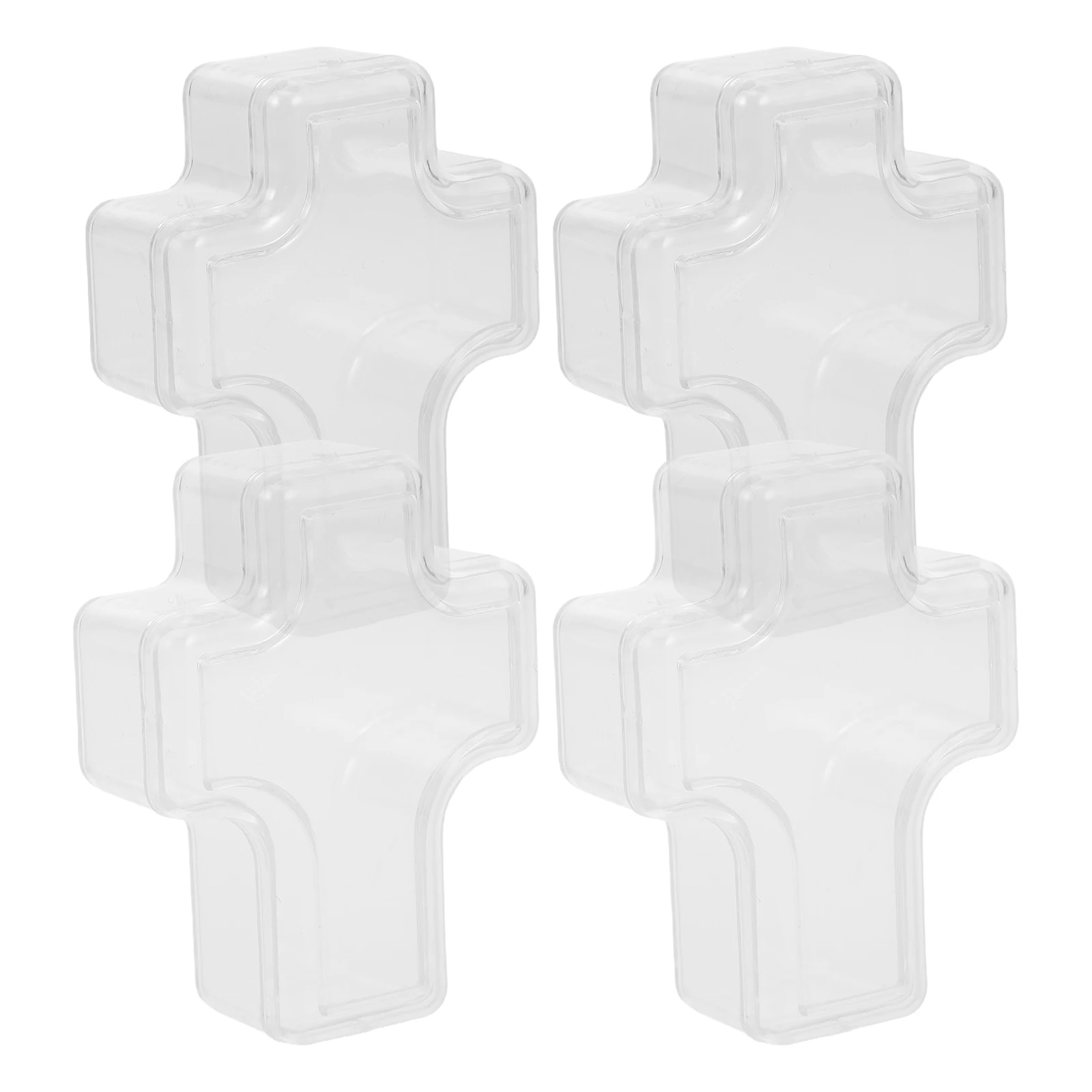 

4 Pcs Cross Packaging Box Jewelry Case Packing Transparent Plastic Earring Holder