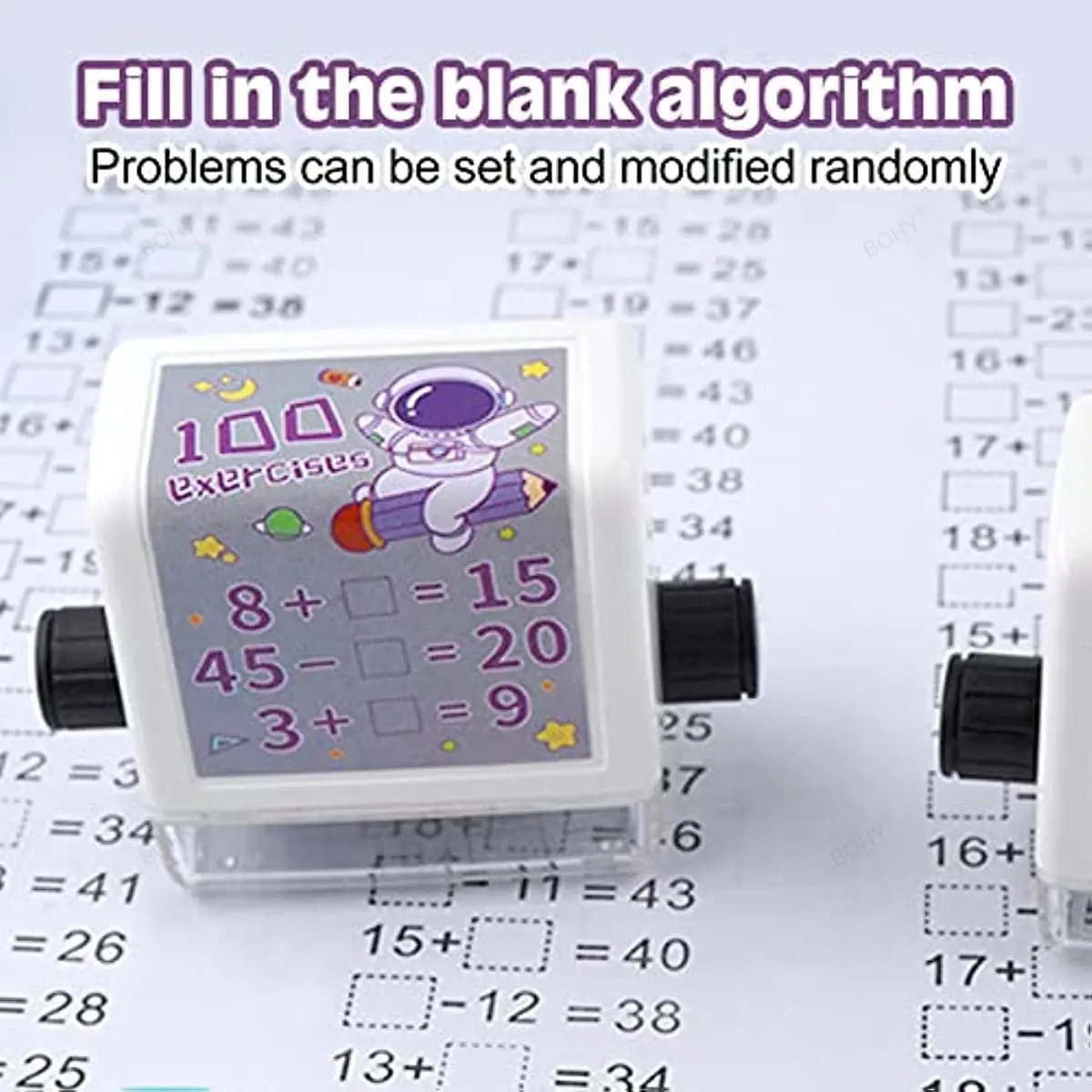 Math Practice Number Rolling Stamp Addition and Subtraction Roller Stamp Fill In The Blank for Kids Teachers Home School