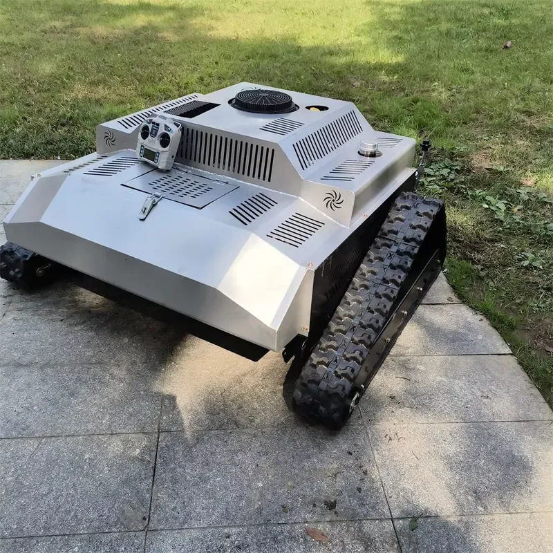 New 1080mm Crawler Self Propelled Zero Turn Remote Control Lawn Mowers With Snow Shovel