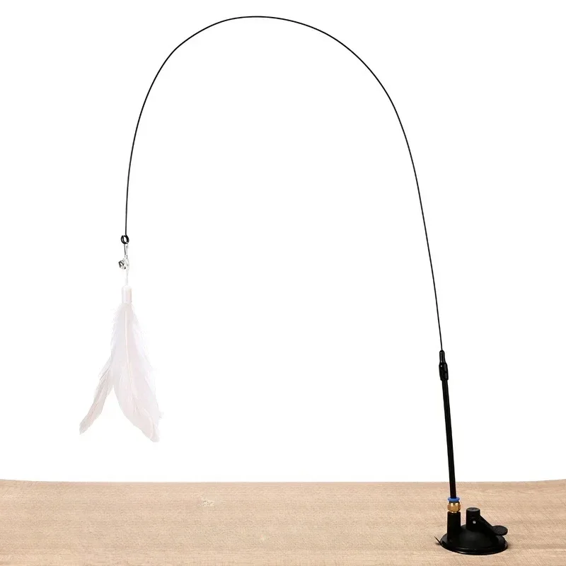 Saugnapf Katze Necken Stick Katze Spielzeug Interaktive Feder Spielzeug Katze Stange Stahl Draht Saugnapf Feder Katze Spielzeug Glocke Katze Necken Bi