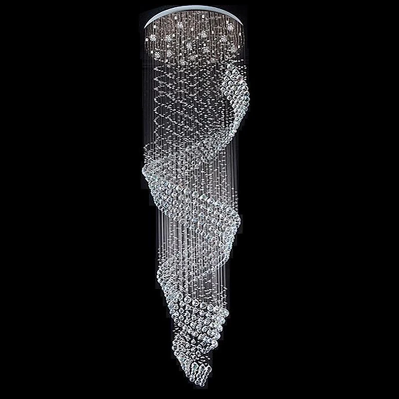 

Modern Crystal Chandelier LED Spiral Staircase Interior Lighting Luxury Corridor Light Fixture for Home Decor