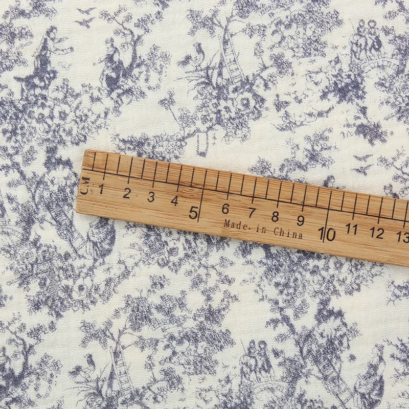 135x50/500 سنتيمتر الرجعية القطن الخالص الصغيرة الأزهار طبقة مزدوجة كريب النسيج لخياطة المنزل الملابس منامة اليدوية DIY بها بنفسك النسيج