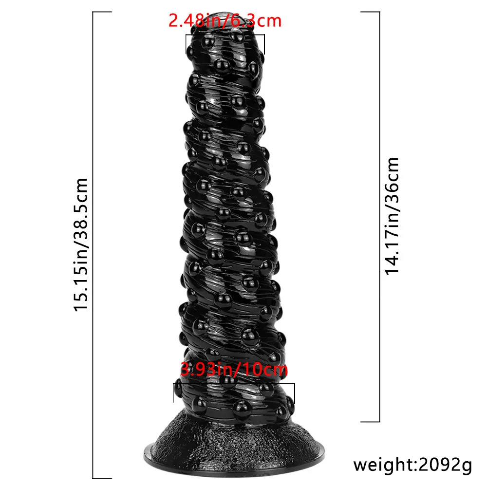 38.5*10CM Huge Monster Dildo Realistic Black Animal Penis with Suction Cup Big Dick Anal Sex Toys for Women Gay Men 18+ Adult