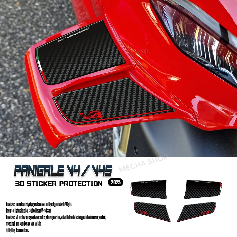 For Panigale V4 V4S Stickers Decoration 2025- Accessories Motorcycle 3D Stickers Protect The Side of The Front