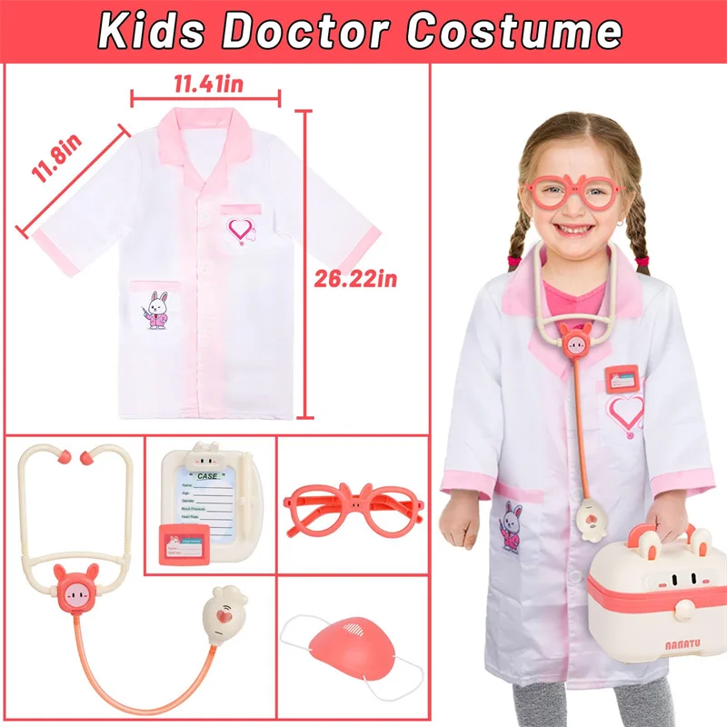 Doctor Toys For Kids Pretend Play Girls Simulation Dentist Kit Play Set Nurse Tools Box Educational Toy For Children Gift