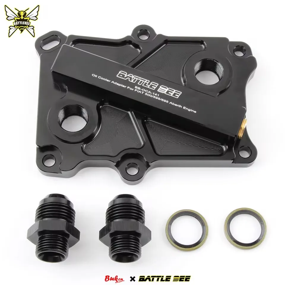 Oil Radiator Adapter Car Aluminum For Fiat abarth 500/595/695 Engine Oil Cooling For Oil Cooler Plate Kit AN10 BB-OCA-141