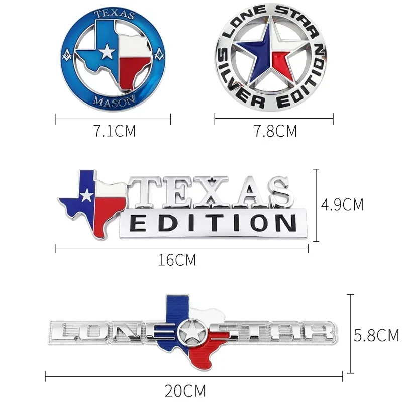 Car Side Sticker Front Grille Emblem Badge for Jeep Lone Star Texas Edition Wrangler Compass Grand Cherokee Renegade