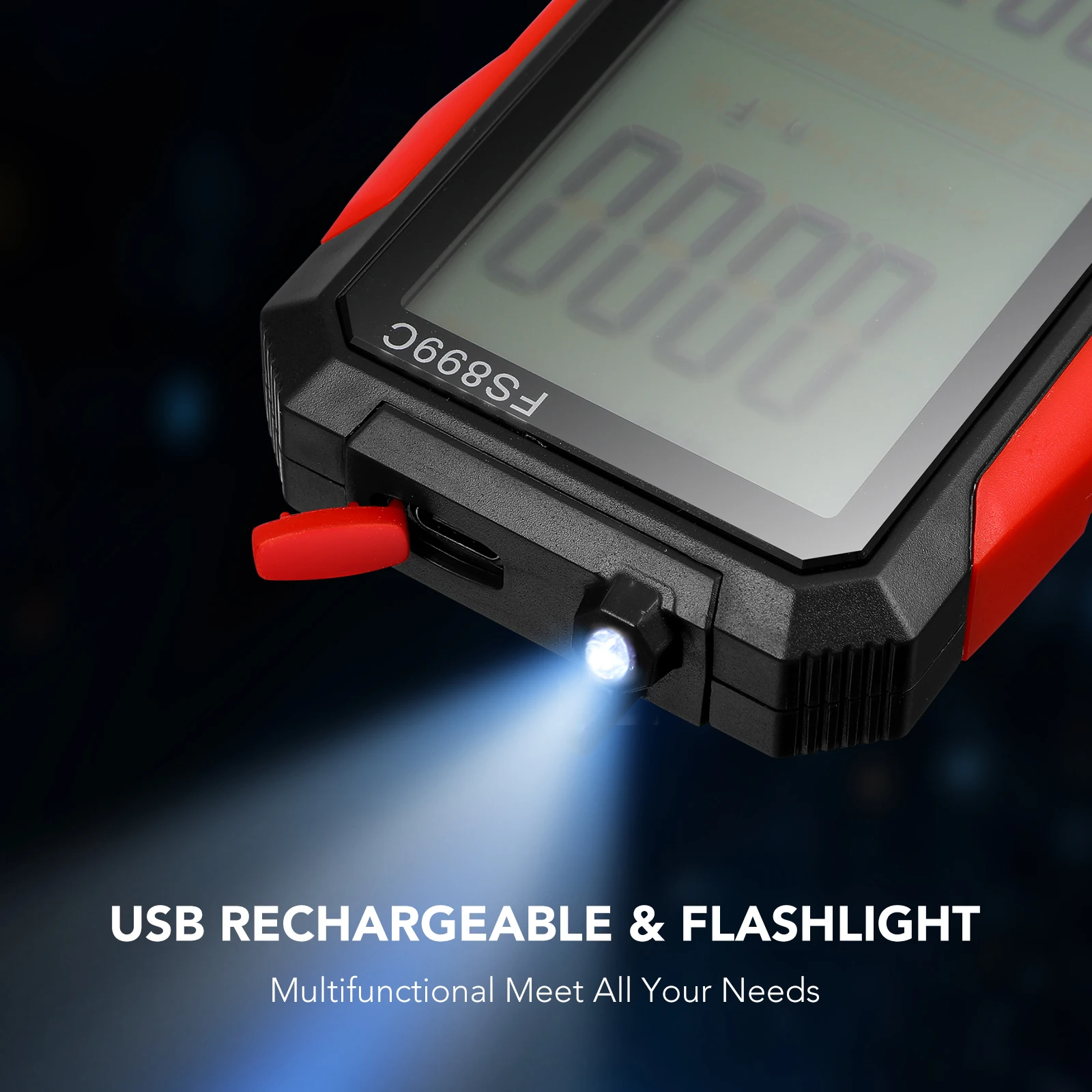 

Rechargeable Digital Multimeter High Precision Large Screen Auto Measurement Voltmeter Resistance Tester AC Automotive