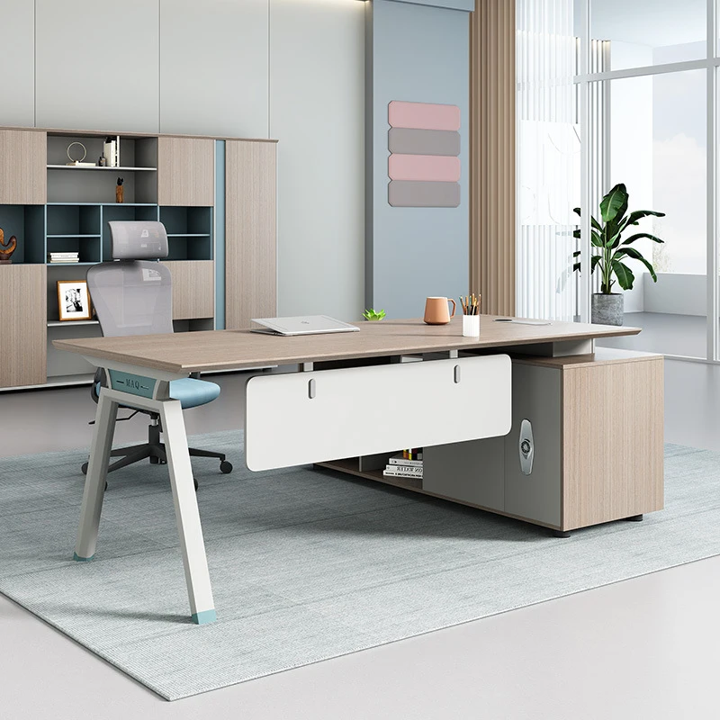 Foshan Furniture Office Desk Simple Modern Single Manager Desk Executive Manager Desk and Chair Set 2m